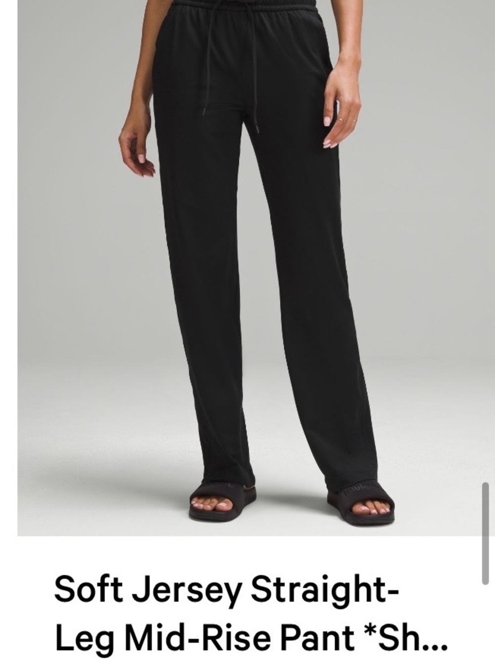 Lululemon soft Jersey straight leg mid rise pants *short